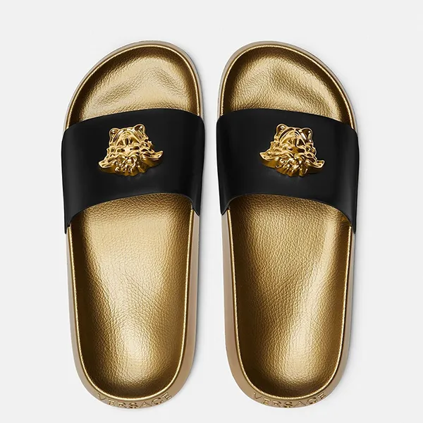 Dép Nam Versace La Medusa Sliders 1010643-DV46G-1B00V Màu Đen/Vàng Size 40