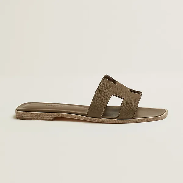 Dép Nữ Hermès Oran Sandal H202272Z X3340 Màu Xanh Rêu Size 35.5