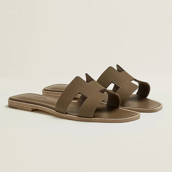 Dép Nữ Hermès Oran Sandal H202272Z X3340 Màu Xanh Rêu Size 35.5