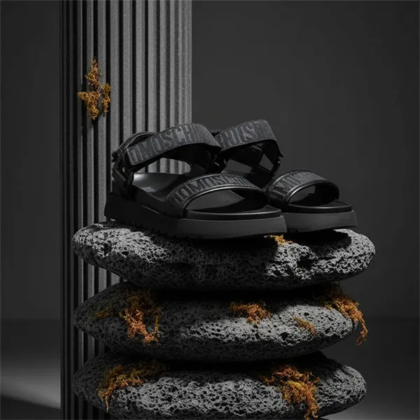 Dép Sandal Moschino Black Sandals With 79IIJO007 Straps Màu Đen Size 40