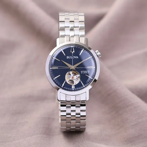 Đồng Hồ Nam Bulova Classic Aerojet Automatic Watch 96A320 Màu Xanh Bạc