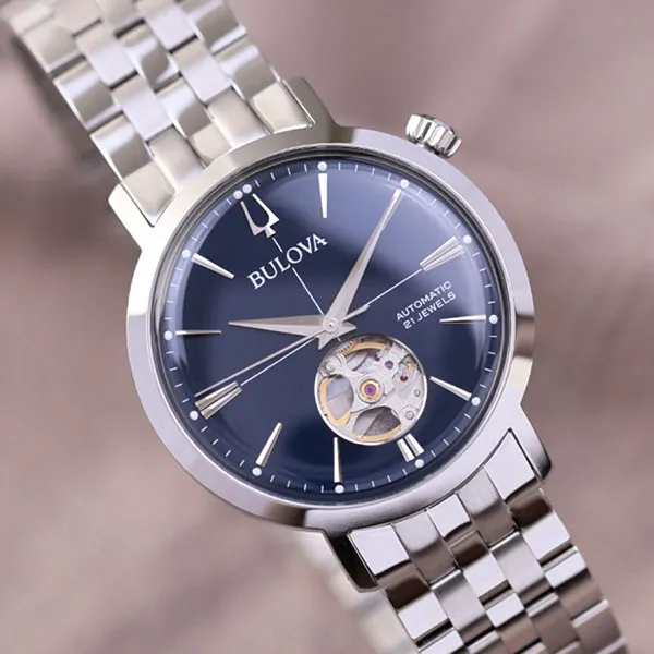 Đồng Hồ Nam Bulova Classic Aerojet Automatic Watch 96A320 Màu Xanh Bạc