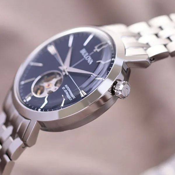 Đồng Hồ Nam Bulova Classic Aerojet Automatic Watch 96A320 Màu Xanh Bạc