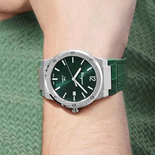 Đồng Hồ Đôi Salvatore Ferragamo F80 Màu Xanh Lá
