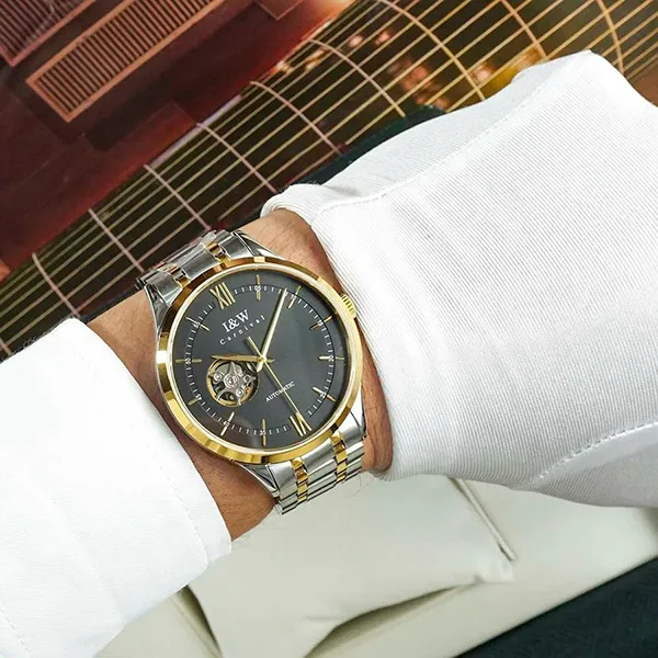 Đồng Hồ Nam I&W Carnival 40mm 570G-T3 Màu Bạc Đen