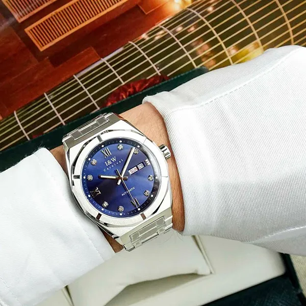 Đồng Hồ Nam I&W Carnival 42mm 751G-T2 Màu Xanh Bạc