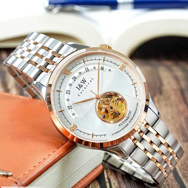 Đồng Hồ Nam I&W Carnival Automatic Watch 525G-T1 Màu Bạc/Vàng Hồng