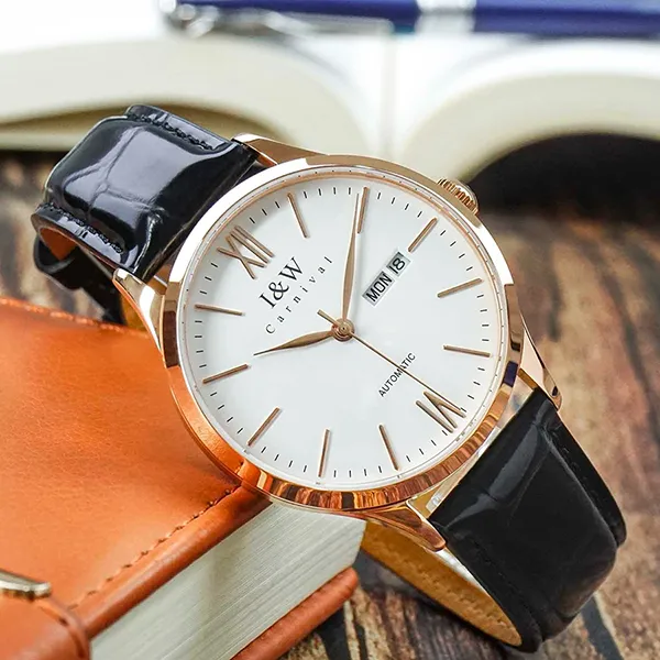 Đồng Hồ Nam I&W Carnival Automatic Watch 529G-D1 Màu Đen/Trắng