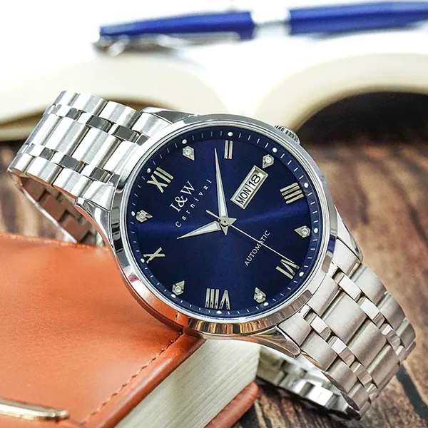 Đồng Hồ Nam I&W Carnival Automatic Watch 679G-T5 Màu Bạc/Xanh