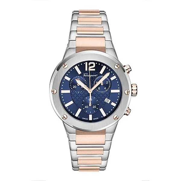 Đồng Hồ Nam Salvatore Ferragamo Mens Swiss Made Watch F-80 Màu Bạc Vàng