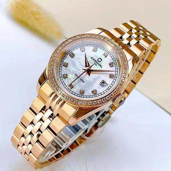 Đồng Hồ Nữ Carnival 8131L2-VH-TK Quartz Màu Vàng Hồng