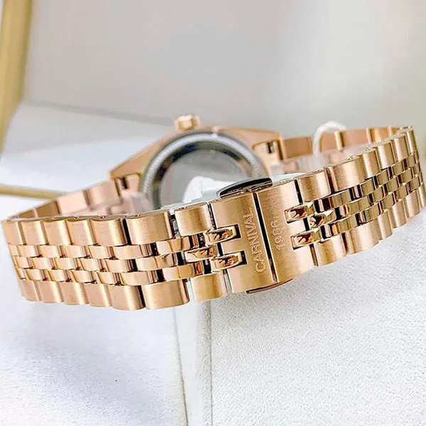 Đồng Hồ Nữ Carnival 8131L2-VH-TK Quartz Màu Vàng Hồng