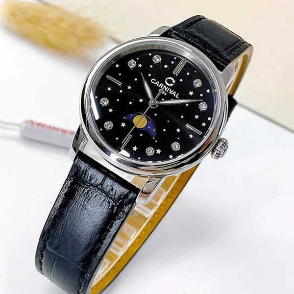 Đồng Hồ Nữ Carnival Quartz 8193L-VT-DD-D Màu Đen
