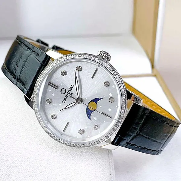 Đồng Hồ Nữ Carnival Quartz 8193L2-VT-DD-T Màu Đen Bạc