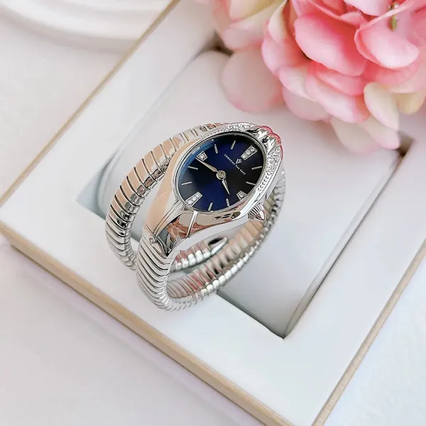 Đồng Hồ Nữ Christian Van Sant 30mm 5ATM Mặt Xanh Màu Bạc