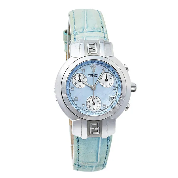 Đồng Hồ Nữ Fendi Mother Of Pearl Stainless Steel & Leather 4500L Watch 32mm Màu Xanh/Bạc