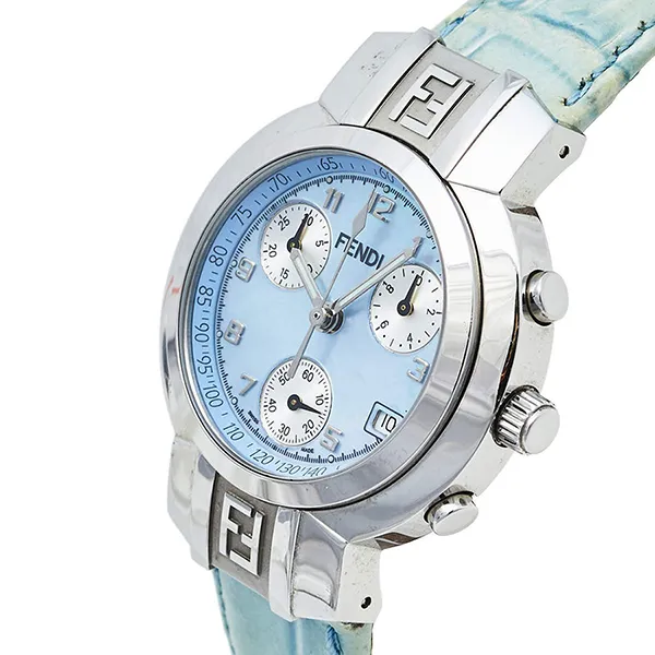 Đồng Hồ Nữ Fendi Mother Of Pearl Stainless Steel & Leather 4500L Watch 32mm Màu Xanh/Bạc