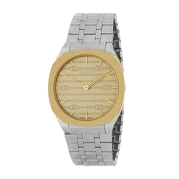 Đồng Hồ Nữ Gucci 25h Watch 34mm Ladies Watch Màu Bạc Vàng