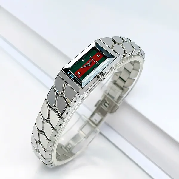 Đồng Hồ Nữ Gucci G-Frame Quartz Watch Màu Bạc/Xanh