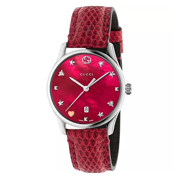 Đồng Hồ Nữ Gucci G-Timeless Red Watch 36mm Màu Đỏ Anh Đào