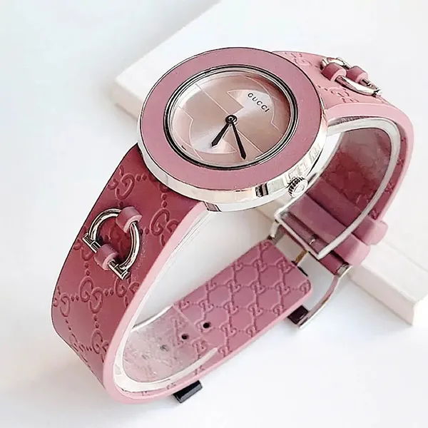 Đồng Hồ Nữ Gucci U-Play White Dial Purple Leather YA129416 35mm Màu Hồng