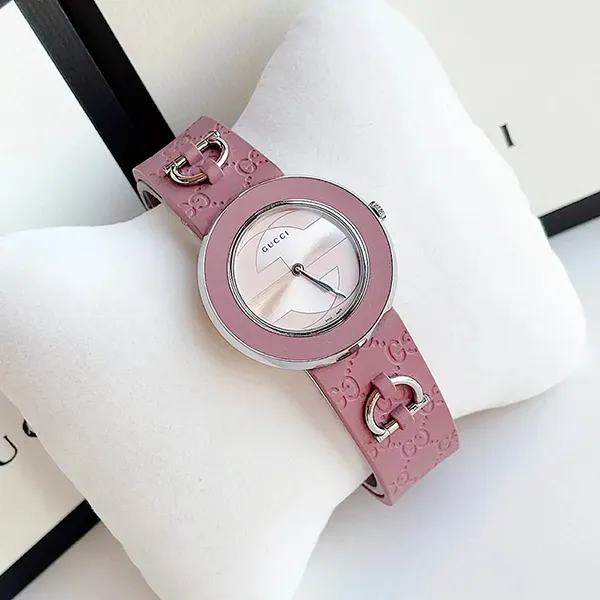 Đồng Hồ Nữ Gucci U-Play White Dial Purple Leather YA129416 35mm Màu Hồng