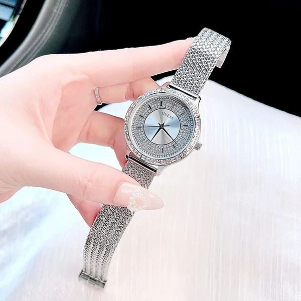 Đồng Hồ Nữ Guess Quartz GW0402L1 Màu Bạc Trắng
