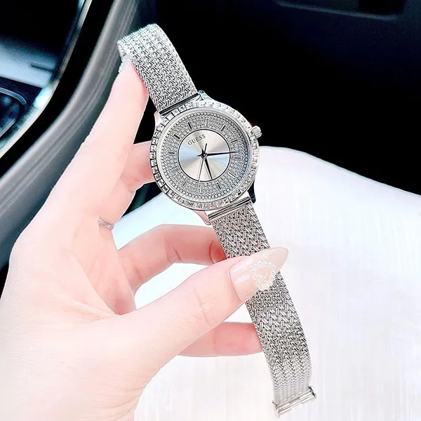 Đồng Hồ Nữ Guess Quartz GW0402L1 Màu Bạc Trắng