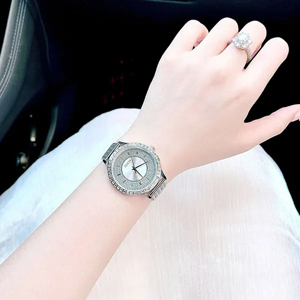 Đồng Hồ Nữ Guess Quartz GW0402L1 Màu Bạc Trắng