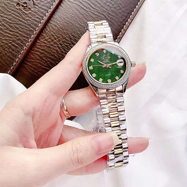 Đồng Hồ Nữ Gv2 By Gevril Turin Diamond Watch 12428B Màu Bạc/Vàng