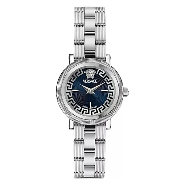Đồng Hồ Nữ Versace Greca Flourish Blue Watch 28mm Màu Xanh Bạc