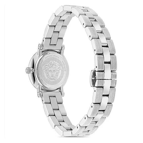 Đồng Hồ Nữ Versace Greca Flourish Blue Watch 28mm Màu Xanh Bạc