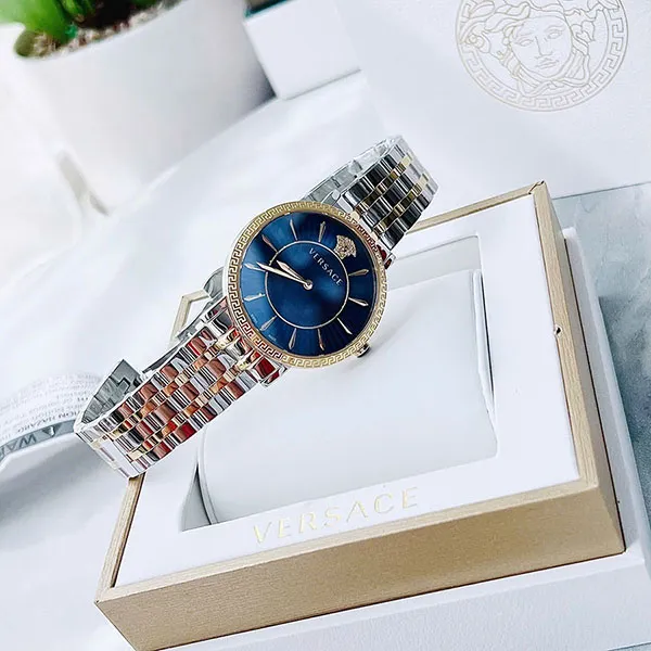 Đồng Hồ Nữ Versace Quartz VEJL00522 Màu Xanh Bạc