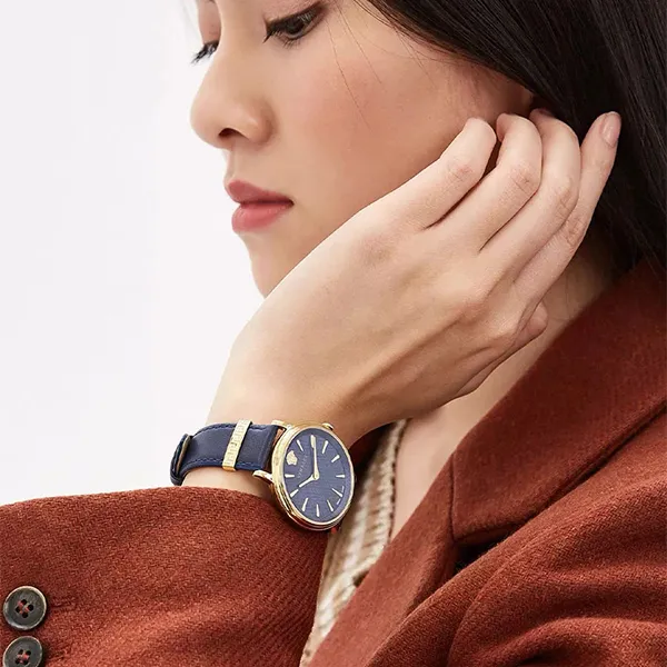 Đồng Hồ Nữ Versace V-Circle Manifesto Unified Watch 38mm Màu Xanh Navy