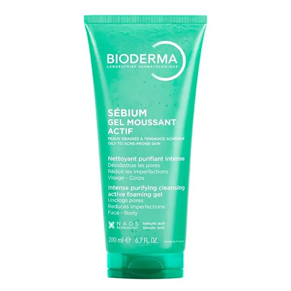 Gel Rửa Mặt Làm Sạch Sâu & Hỗ Trợ Giảm Mụn Bioderma Sebium Gel Moussant Actif 200ml