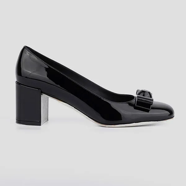Giày Cao Gót Nữ Salvatore Ferragamo Patent Leather In Black 01K761 787495 Màu Đen Size 7.5