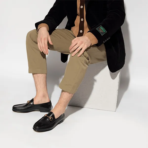 Giày Lười Nam Gucci 1953 Horsebit Leather Loafer Black Leather 307929-BLM00-1000 Màu Đen Size 42