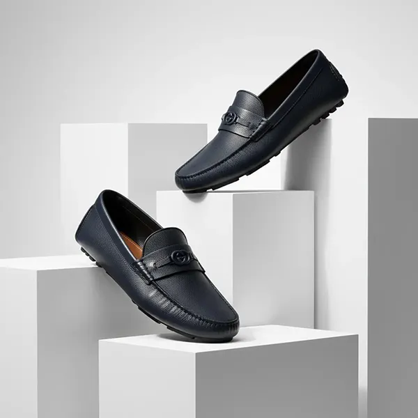 Giày Lười Nam Gucci Moca GG 820658 AAEFR 4009 Màu Xanh Navy Size 40