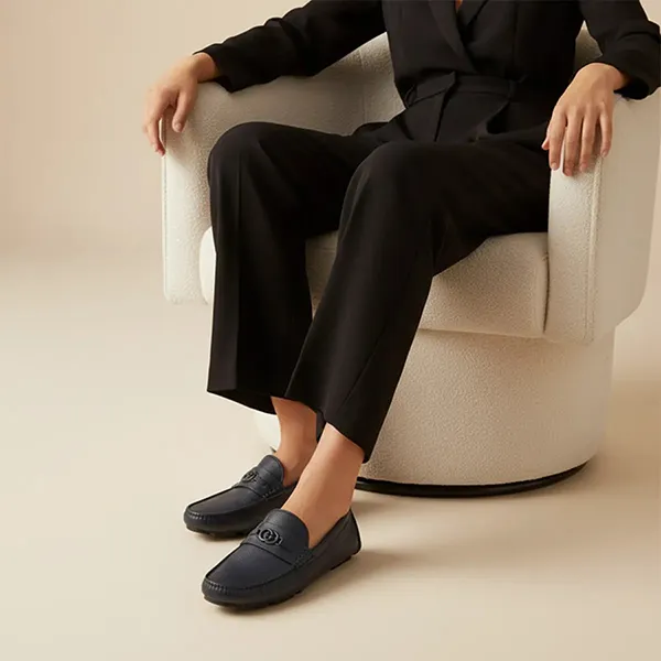 Giày Lười Nam Gucci Moca GG 820658 AAEFR 4009 Màu Xanh Navy Size 40