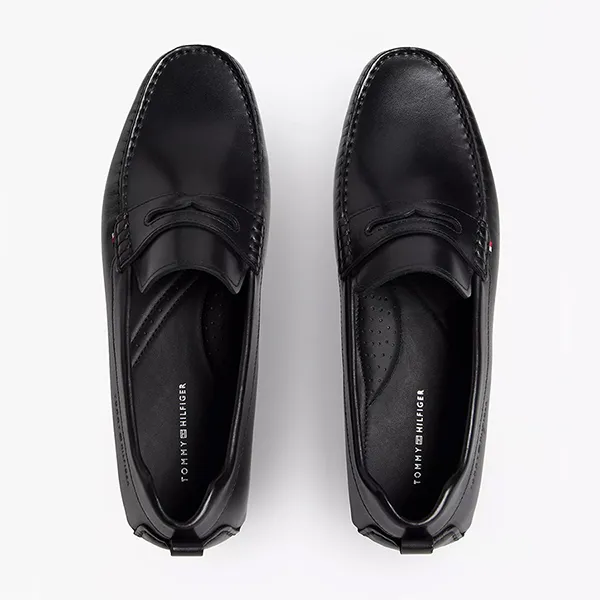 Giày Lười Nam Tommy Hilfiger Leather Driving Loafer 05790 Màu Đen Size 40
