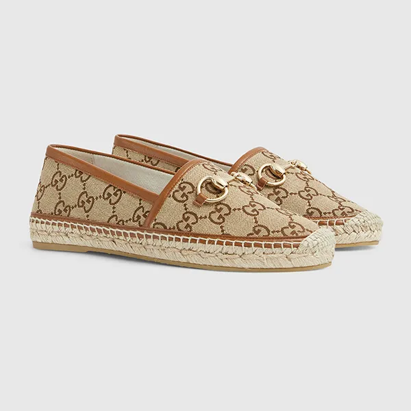 Giày Lười Nữ Gucci Women's Espadrille With Horsebit 817244 9SF40 2547 Màu Be Size 35.5