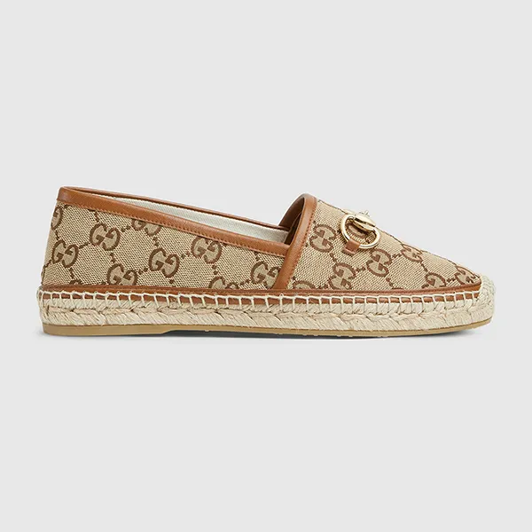 Giày Lười Nữ Gucci Women's Espadrille With Horsebit 817244 9SF40 2547 Màu Be Size 35.5