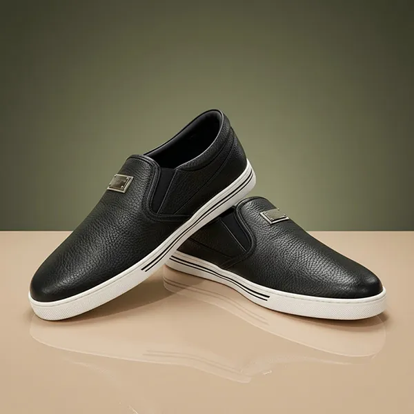 Giày Slip On Nam Dolce & Gabbana D&G Tag Sport CS2321 A8034 80999 Màu Đen Size 40