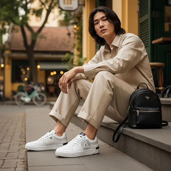 Giày Sneaker Nam Versace 74YA3SJ1 ZP226 003 Màu Trắng Size 39