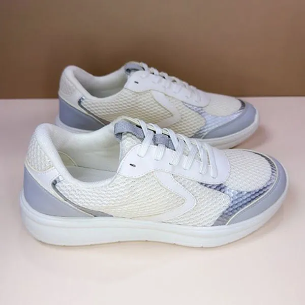 Giày Sneaker Nữ Clarks Woman Lifestyle Walking Ezrinn Tie Combinazione Verde Màu Trắng White/Grey Màu Trắng Xám Size 36