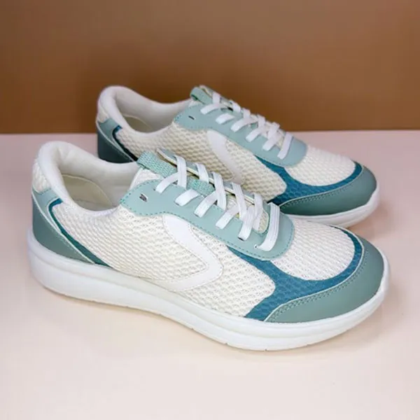 Giày Sneaker Nữ Clarks Woman Lifestyle Walking Ezrinn Tie Combinazione Verde Màu Xanh Trắng Size 37