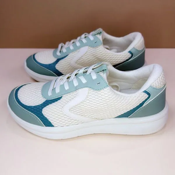 Giày Sneaker Nữ Clarks Woman Lifestyle Walking Ezrinn Tie Combinazione Verde Màu Xanh Trắng Size 37