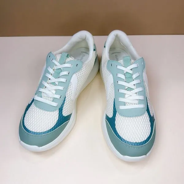 Giày Sneaker Nữ Clarks Woman Lifestyle Walking Ezrinn Tie Combinazione Verde Màu Xanh Trắng Size 37