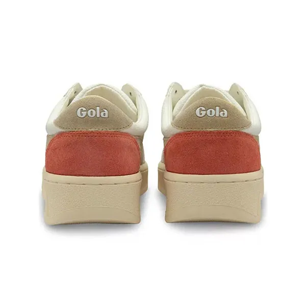 Giày Sneaker Nữ Gola Lifestyle Grandslam Trident White/Bone/Flax Màu Trắng Nâu Size 38