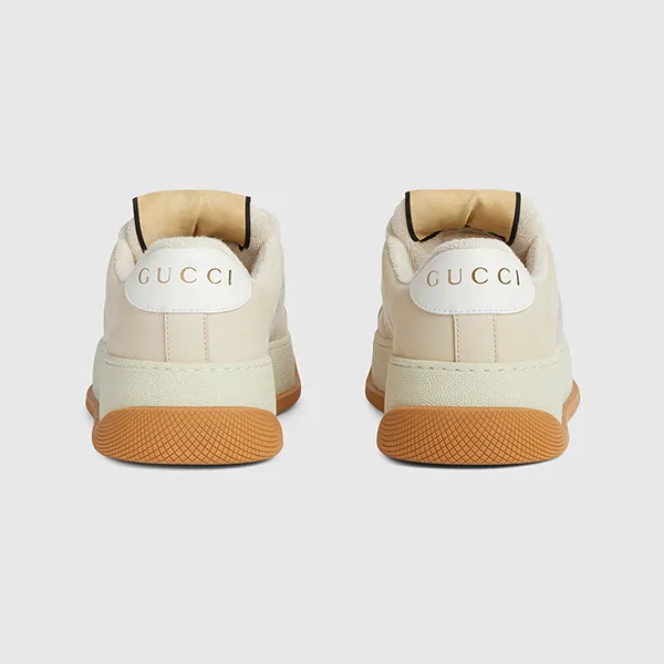 Giày Sneaker Nữ Gucci White GG Lamé Canvas 750633 FAB4S 9058 Màu Trắng Kem Size 35